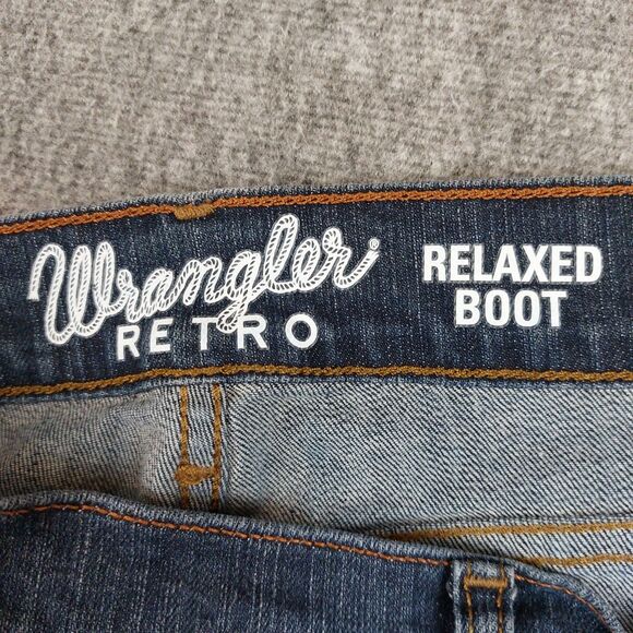 Wrangler Retro Relaxed Boot Cut Men 34x32 (Fit 34x31.5) Jeans Blue Classic Style - Picture 4 of 8